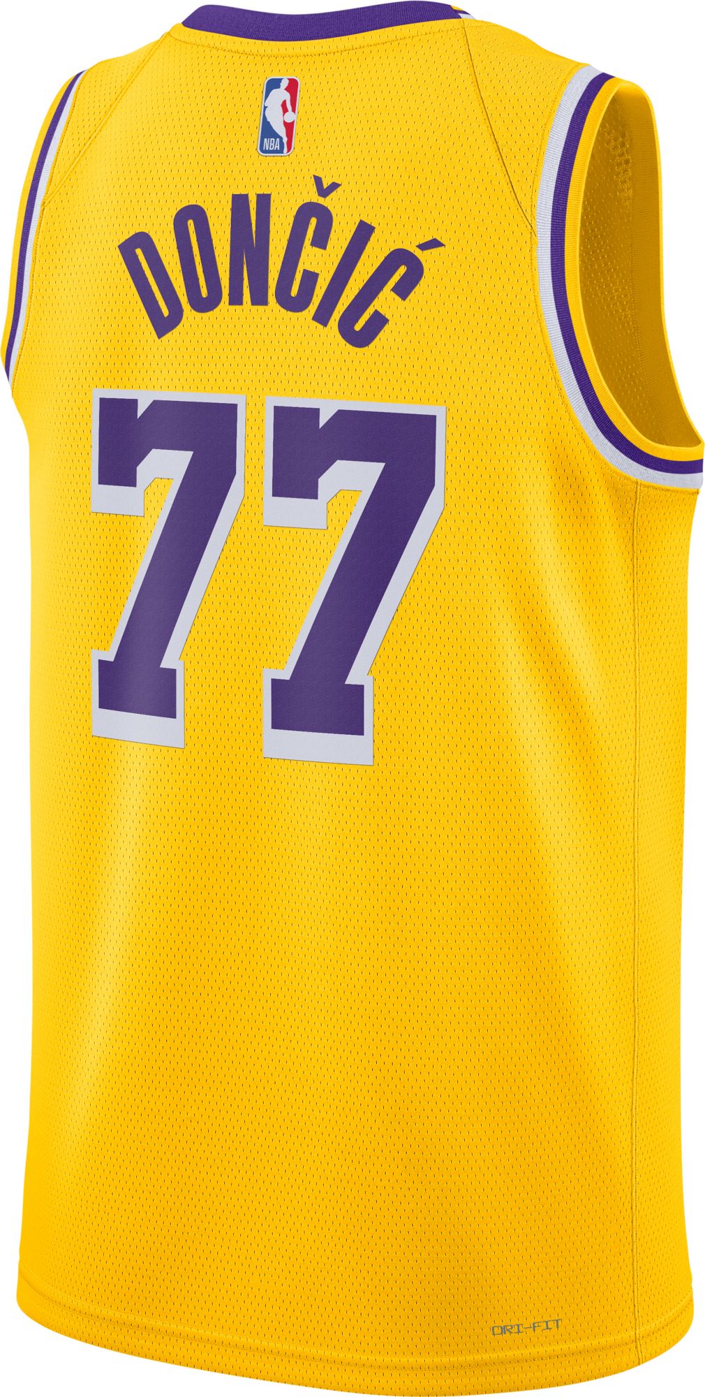 Nike Adult Los Angeles Lakers Luka Doncic #77 Yellow Swingman Icon Jersey product image