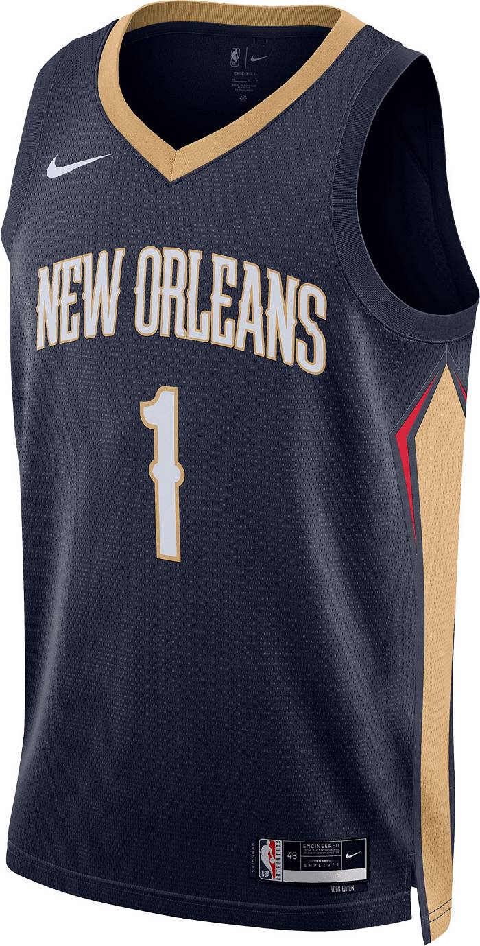 Unisex Nike Zion Williamson Navy New Orleans Pelicans Swingman Badge Player  Jersey - Icon Edition