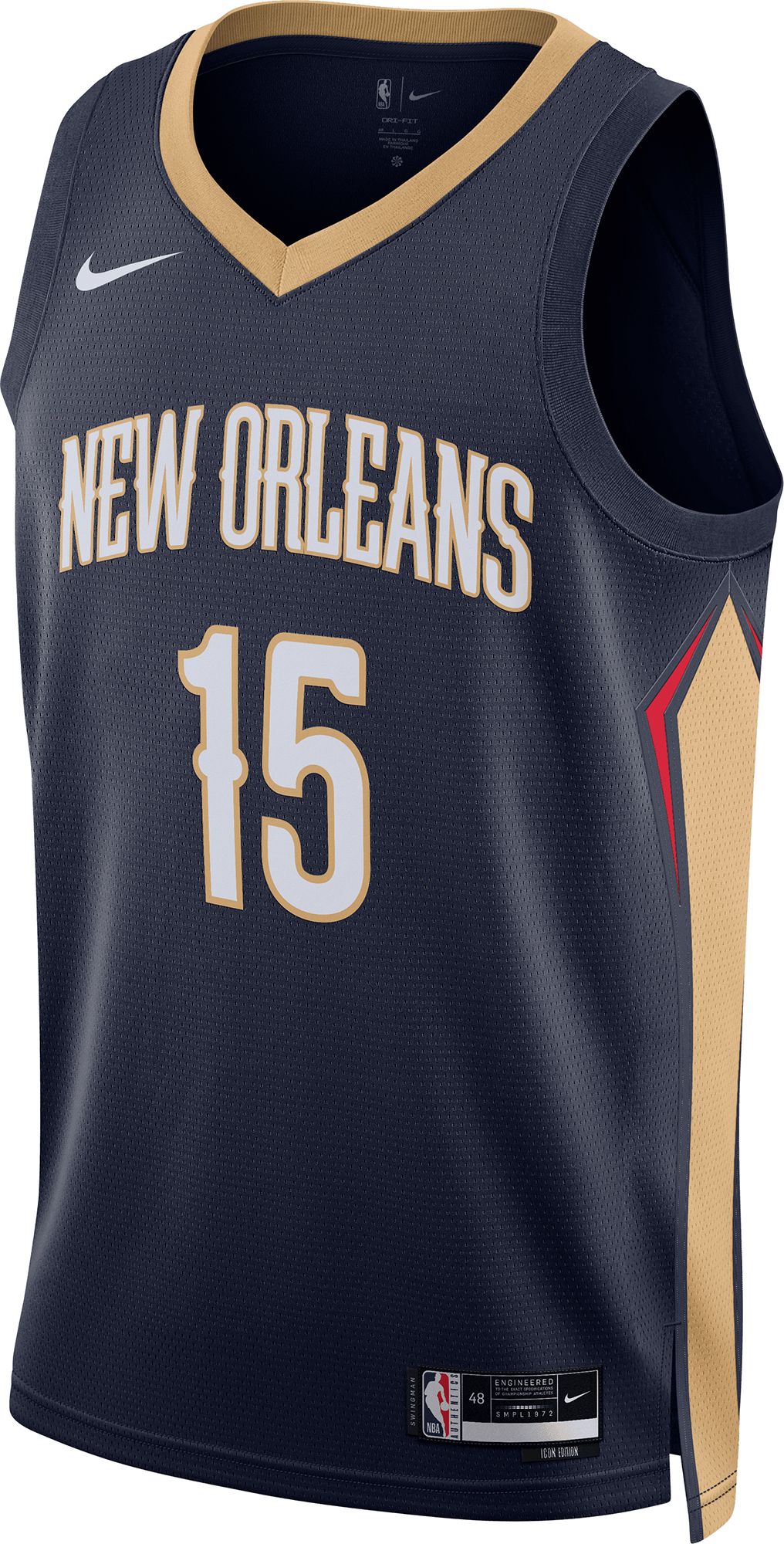 Nike Men's New Orleans Pelicans Jose Alvarado #15 Navy Dri-FIT Swingman Jersey