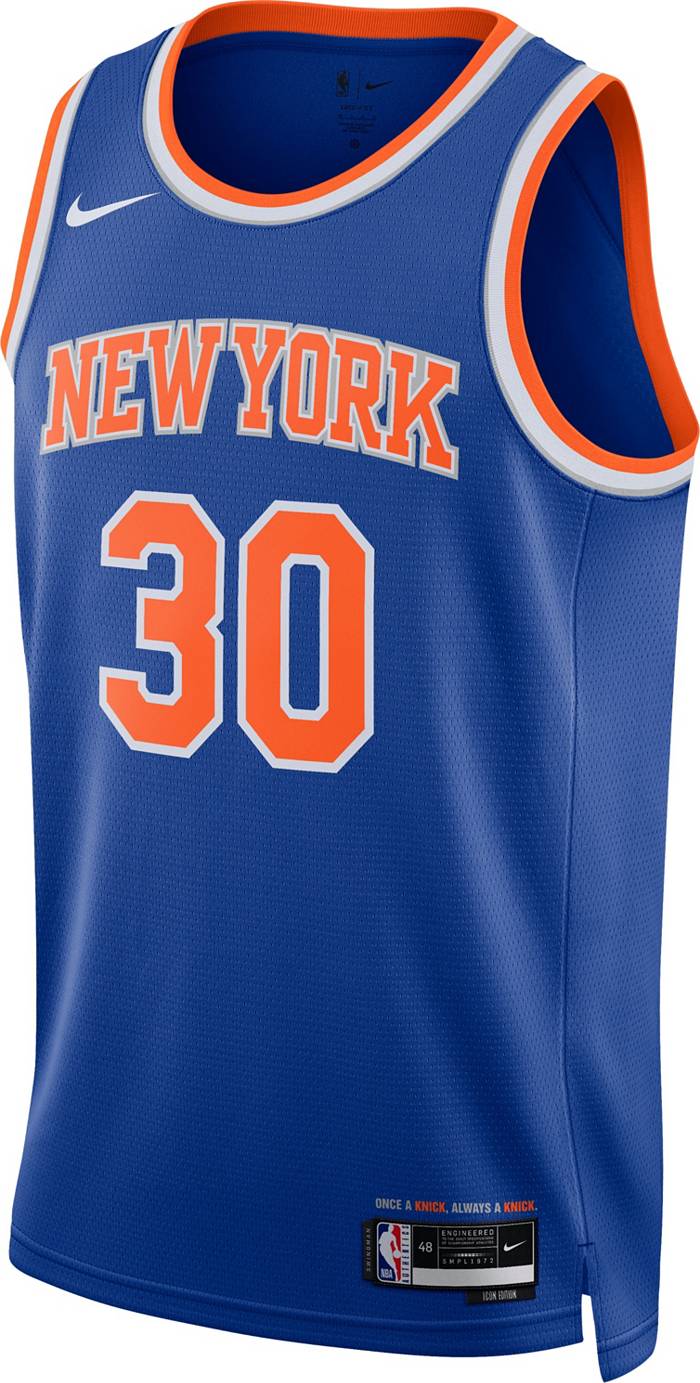 Nike Men's New York Knicks Julius Randle #30 Blue Dri-Fit Swingman Jersey, XL