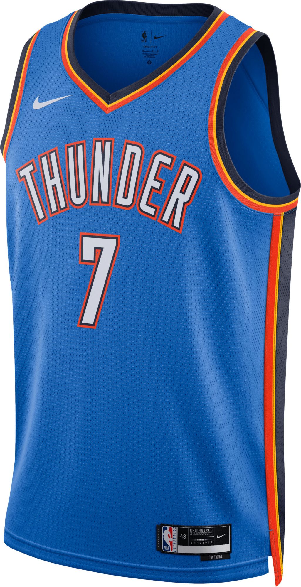 Nike Adult Oklahoma City Thunder Chet Holmgren #7 Swingman Icon Jersey product image