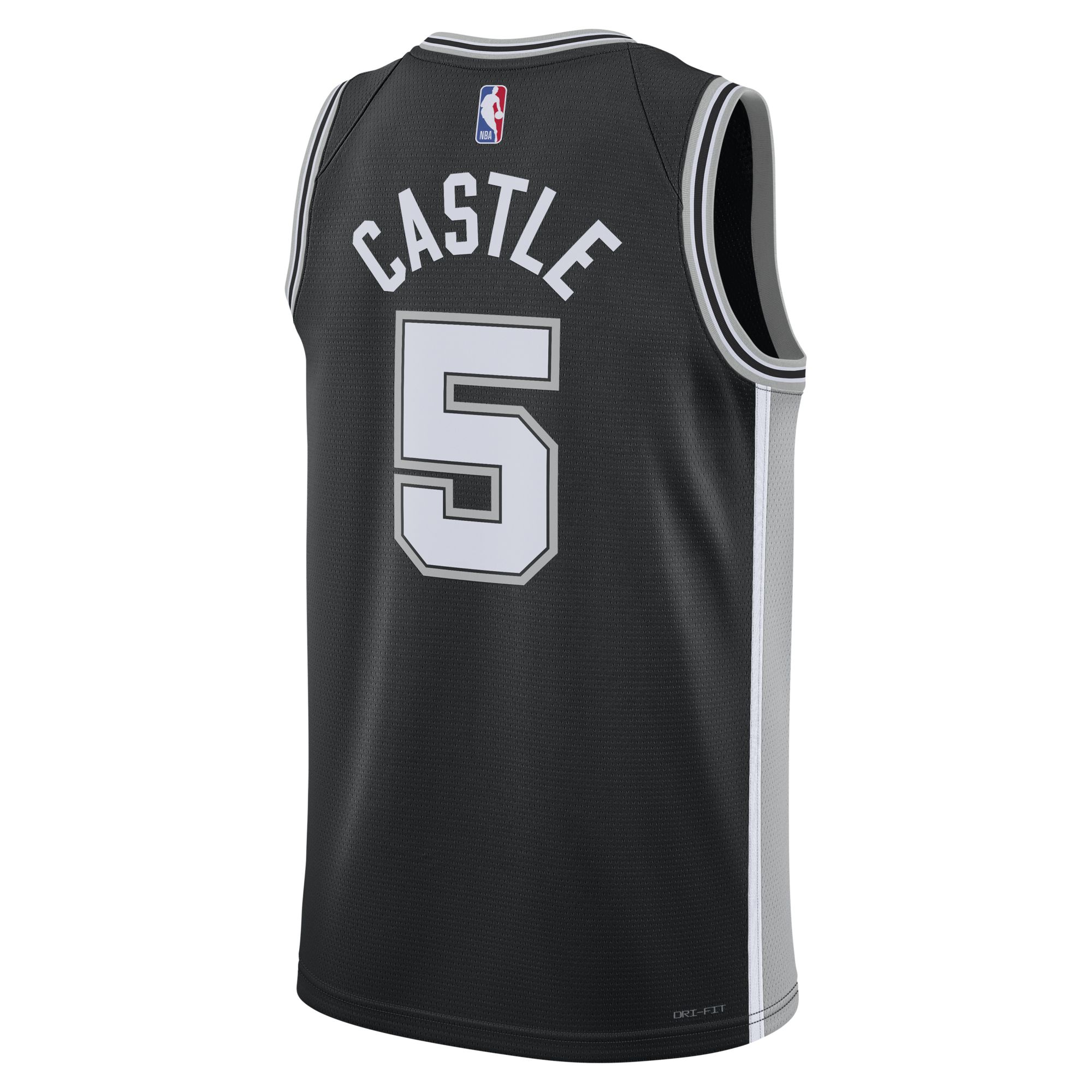 Nike Men's San Antonio Spurs Stephon Castle #5 Black Swingman Icon Jersey product image