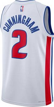 Nike Men's Detroit Pistons Cade Cunningham #2 White Dri-FIT Swingman Jersey product image