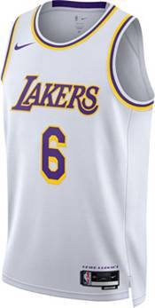 Nike Men's Los Angeles Lakers LeBron James #6 White Dri-FIT Swingman Jersey product image