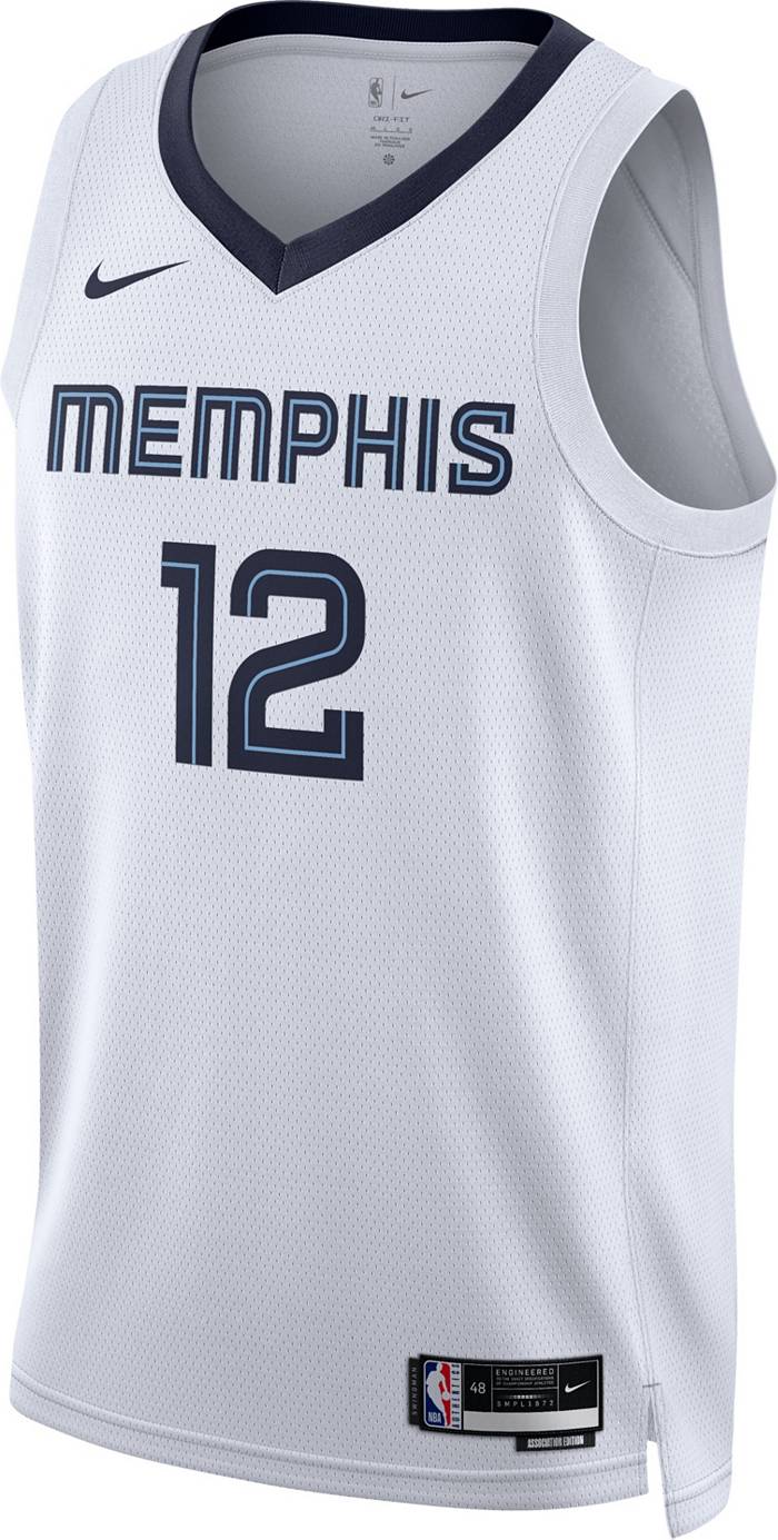 genuine ✮kor Men Memphis Grizzlies 12 Ja Morant Basketball Jerseys White  Navy Blue△