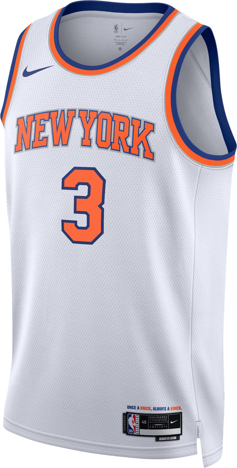 Nike Adult New York Knicks Josh Hart #3 White Swingman Association Jersey product image