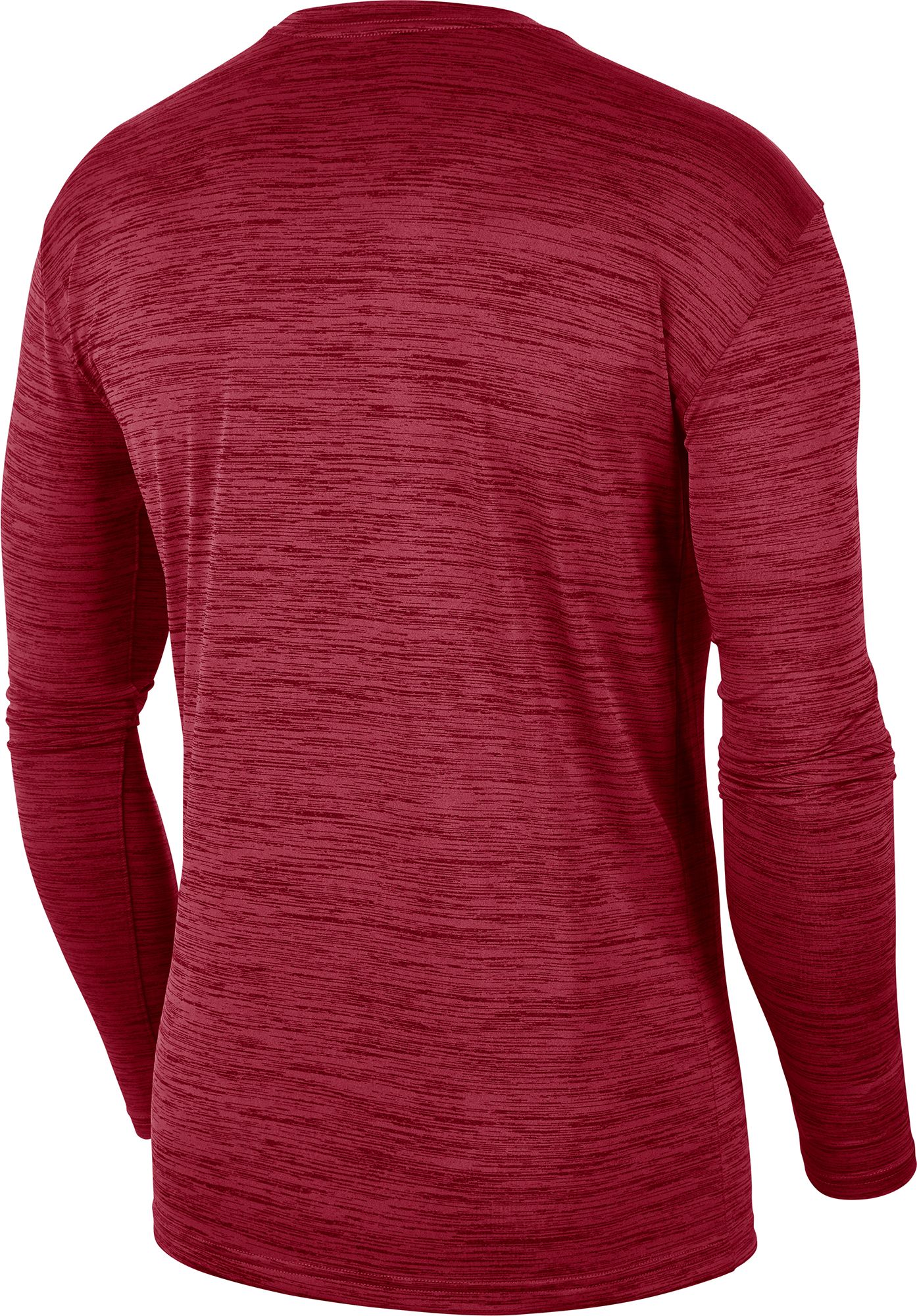 Nike Men's Arkansas Razorbacks Cardinal Dri-FIT Velocity Football Sideline Long Sleeve T-Shirt