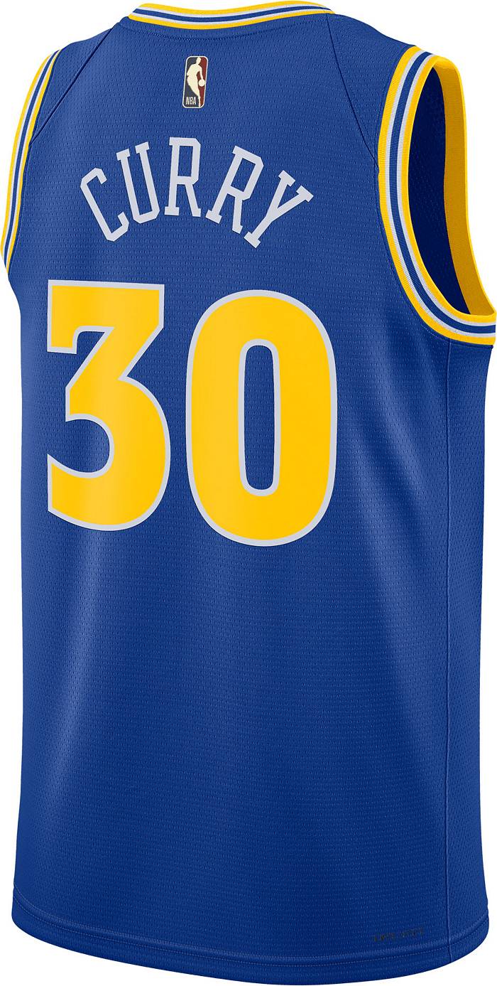 Nike Men's Golden State Warriors Stephen Curry #30 Blue Dri-Fit Swingman Jersey, XXL