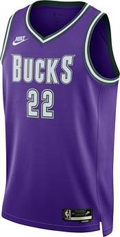 Nike Men's Milwaukee Bucks Khris Middleton #22 Purple Hardwood Classic Dri-FIT Swingman Jersey product image