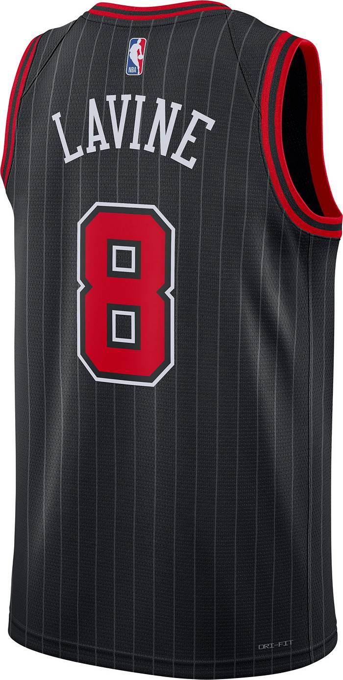 Men's Chicago Bulls Zach LaVine No.8 Black 19-20 Custom Swingman Jersey - Statement Edition