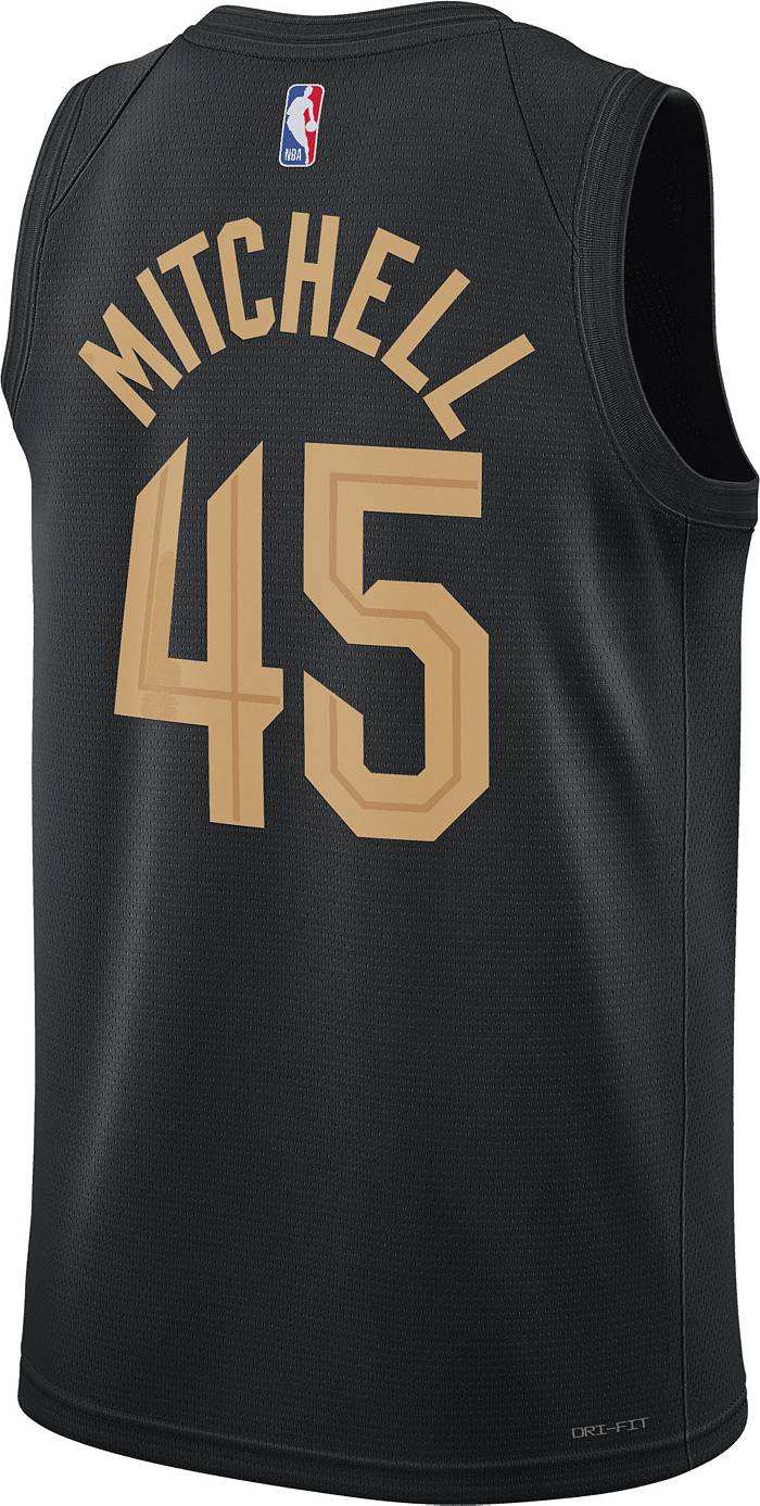 Nike Men's Cleveland Cavaliers Donovan Mitchell #45 Black T-Shirt, Medium