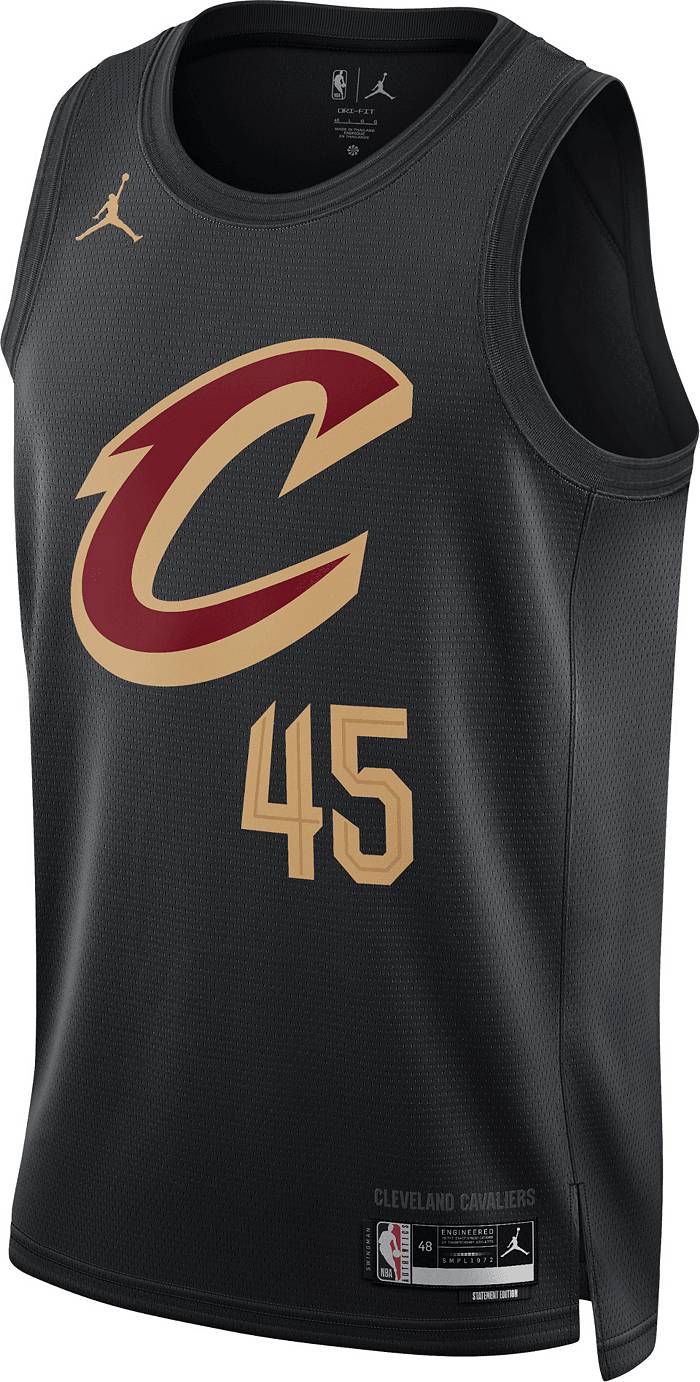 Nike Men's Cleveland Cavaliers Donovan Mitchell #45 Black T-Shirt, Medium