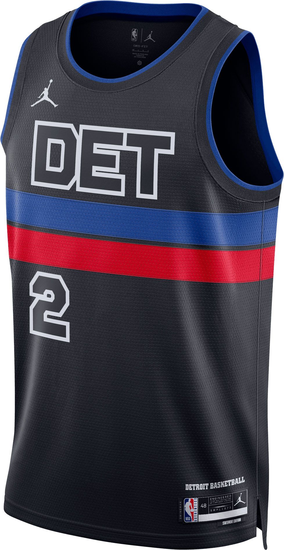 Jordan Men's Detroit Pistons Cade Cunningham #2 Blue Dri-FIT Swingman Jersey