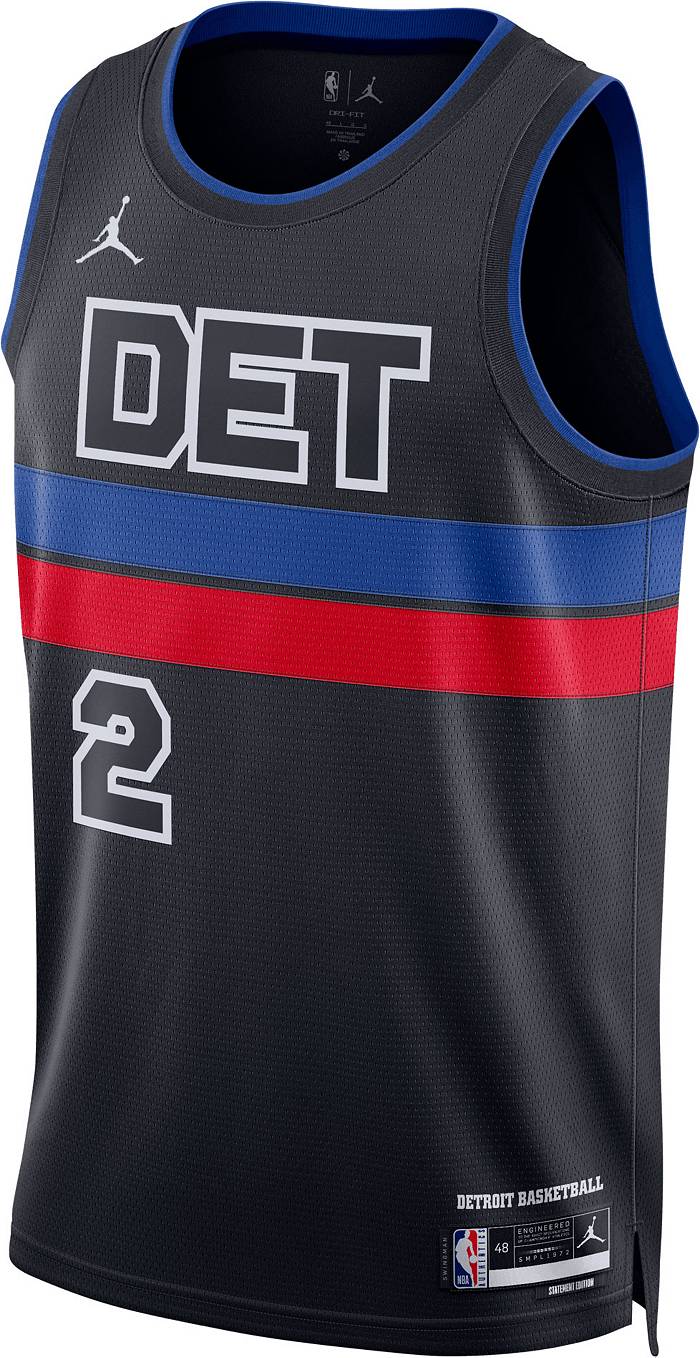 Nike Men's Detroit Pistons Cade Cunningham #2 White Dri-Fit Swingman Jersey, XXL