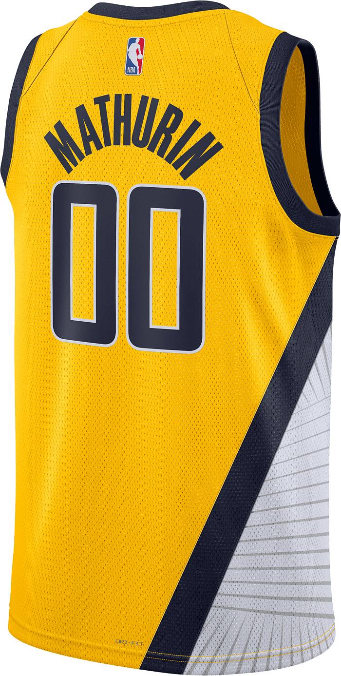 Nike Men's Indiana Pacers Bennedict Mathurin #0 Navy T-Shirt, XL, Blue