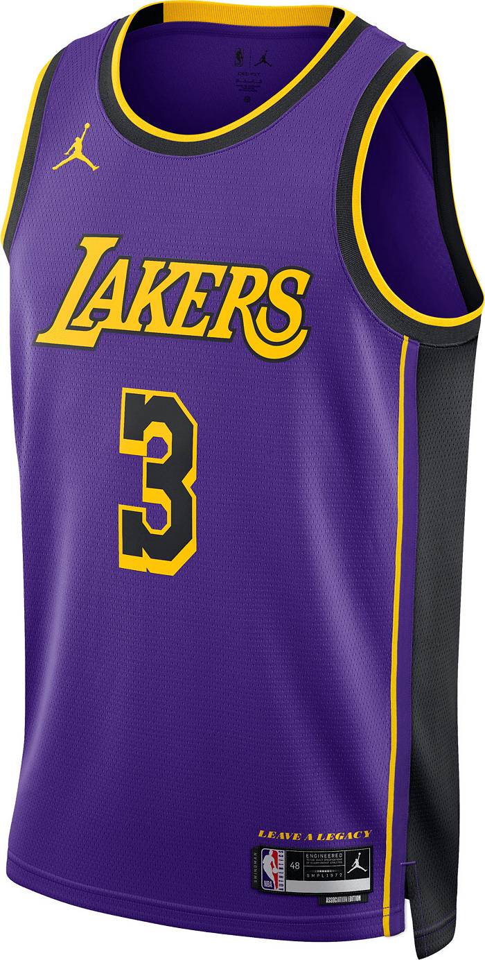 Jordan Men's Los Angeles Lakers Anthony Davis #3 Purple 2020-21