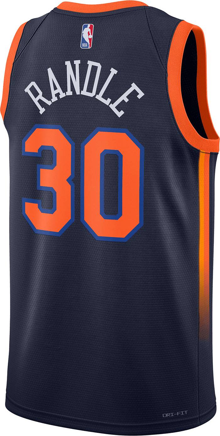 Nike NBA New York Knicks Icon Edition 2020 Julius Randle 30 Dri-Fit Swingman Jersey Rush Blue