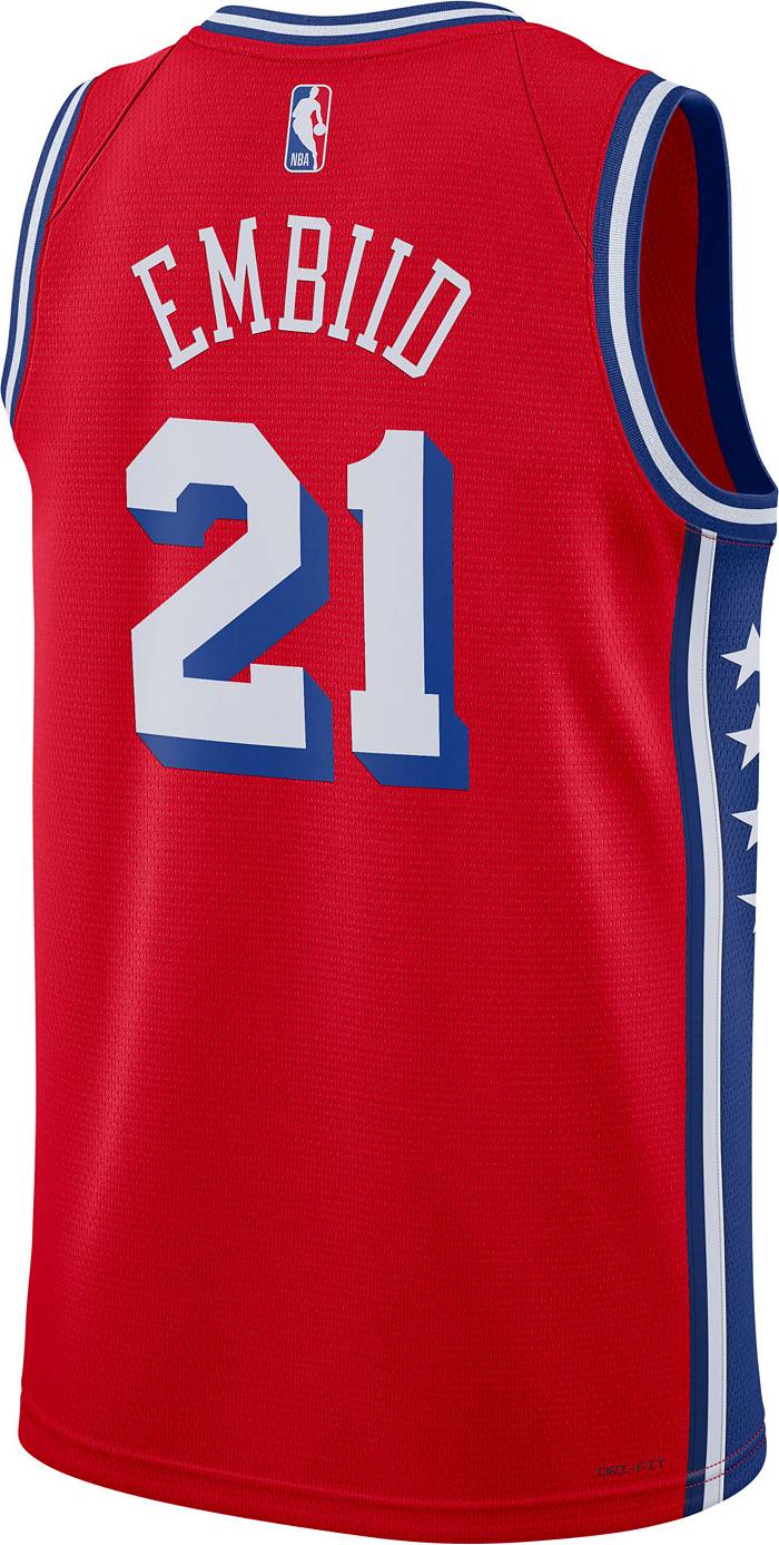 NBA Philadelphia 76ers Joel Embiid #21 Men's Replica Jersey, Medium, White  : : Sports, Fitness & Outdoors