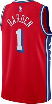 Nike Men's Philadelphia 76ers James Harden #1 Red Dri-FIT Swingman Jersey product image