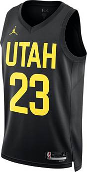 Nike Youth Utah Jazz Lauri Markkanen #23 Yellow Swingman Jersey, Boys', Large