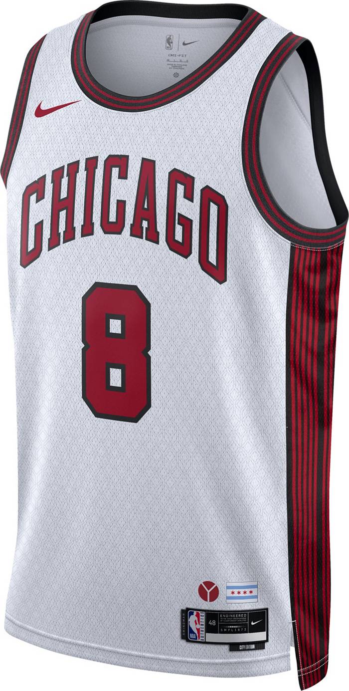 Nike Men's 2022-23 City Edition Chicago Bulls Zach LaVine #8 White
