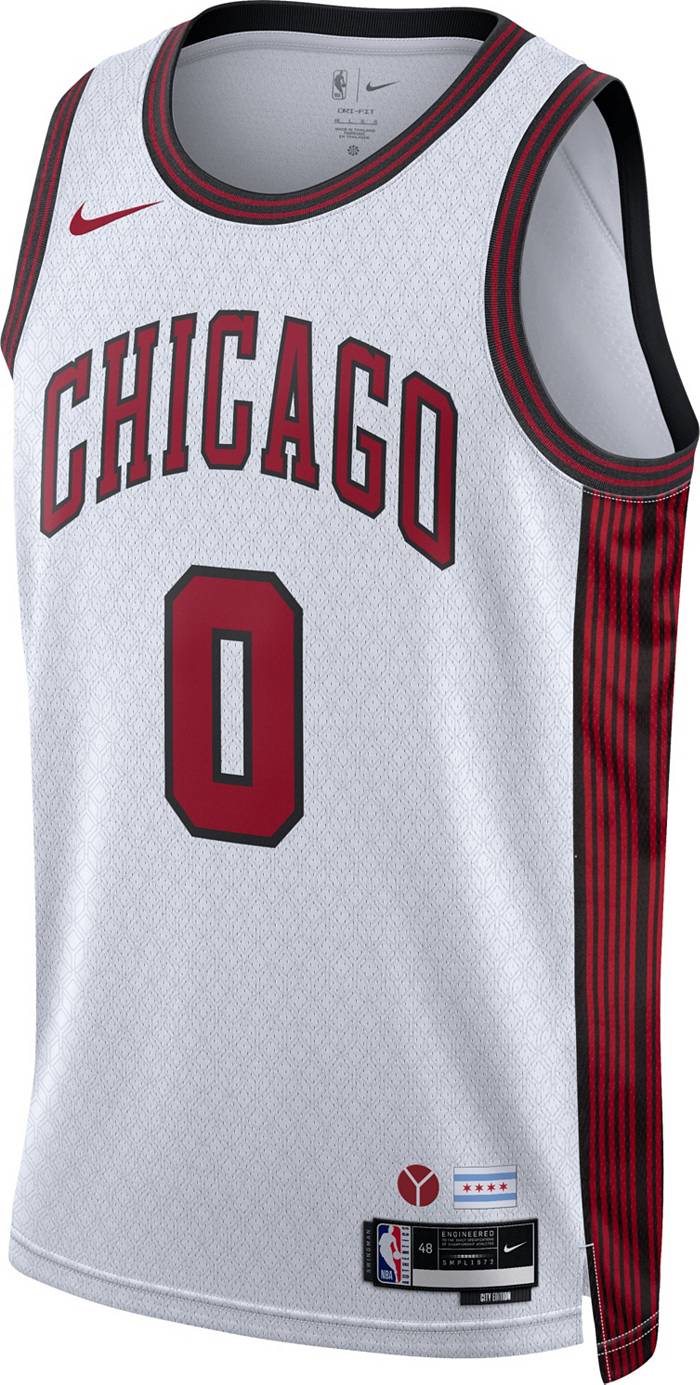Nike Men's 2022-23 City Edition Chicago Bulls Coby White #0 White