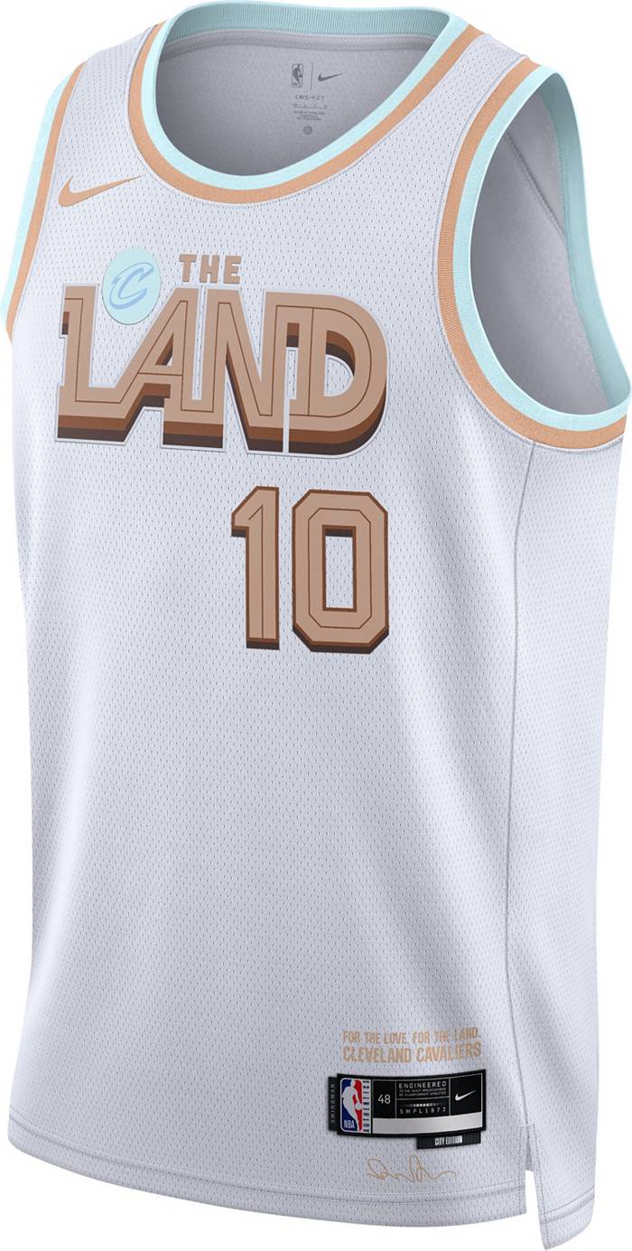 Nike Men's 2022-23 City Edition Cleveland Cavaliers Darius Garland #10 White Dri-Fit Swingman Jersey, XL