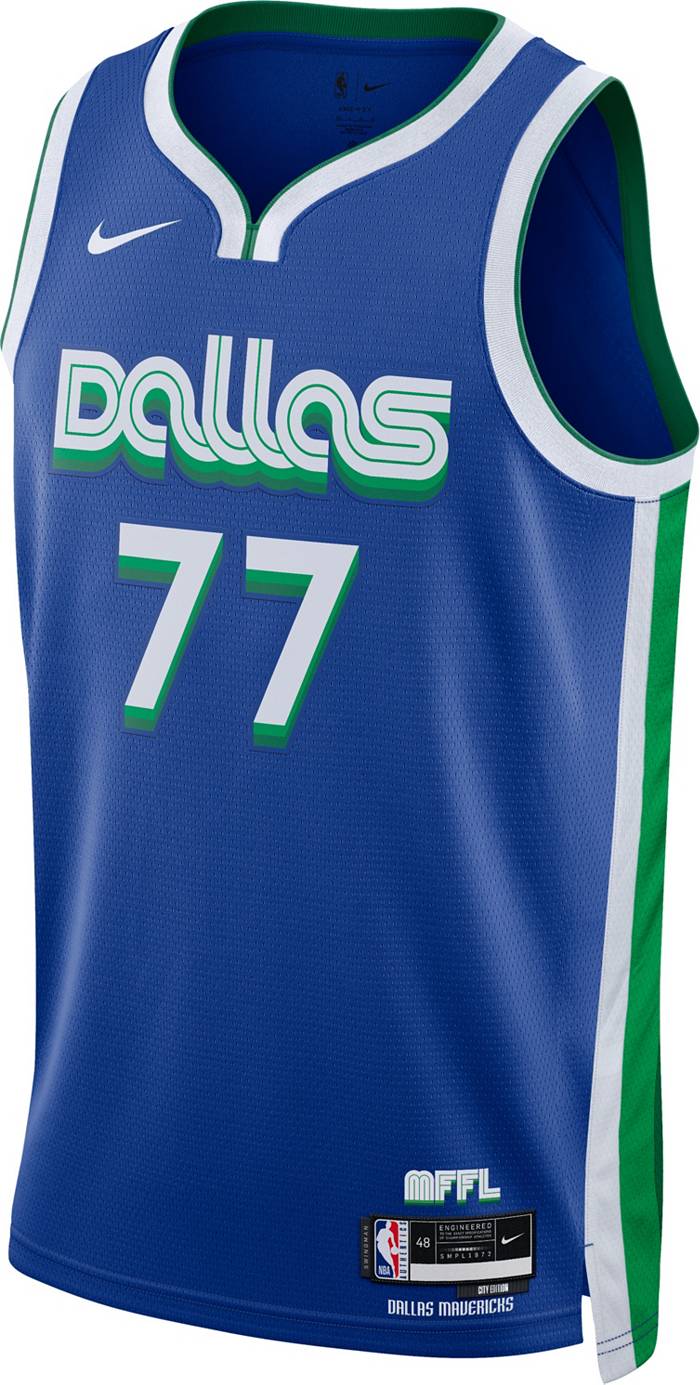 Nike / Youth Dallas Mavericks Luka Doncic #77 Green Dri-FIT Hardwood  Classic Jersey