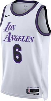 Nike Men's 2022-23 City Edition Los Angeles Lakers LeBron James #6 White Cotton T-Shirt, XXL