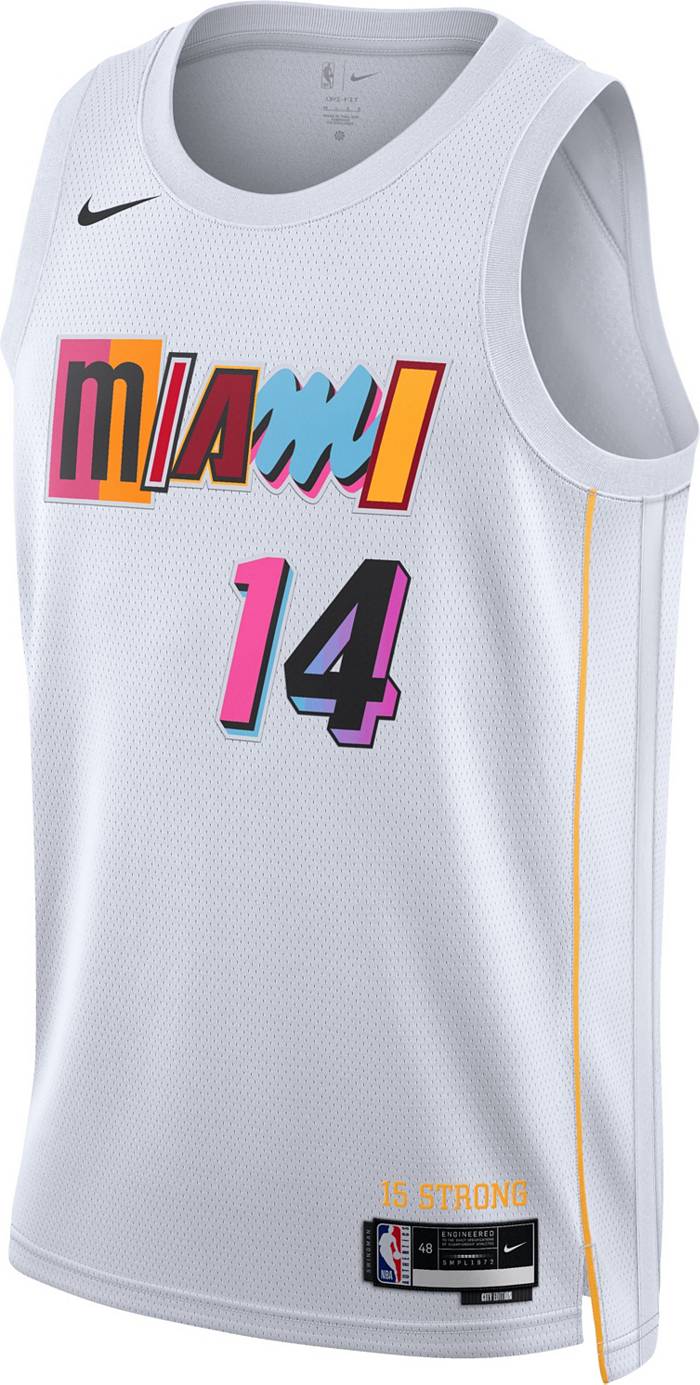 Nike Men's Miami Heat Tyler Herro #14 White Hardwood Classic Dri-FIT  Swingman Jersey