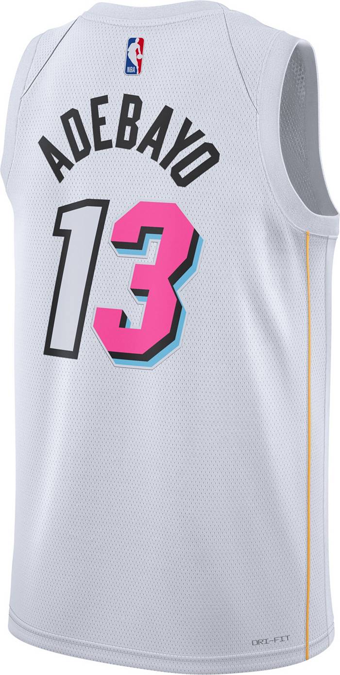 Nike Jersey Men's 50 XL Pink Blue Miami Heat Vice Versa City Bam Ado #13 NBA