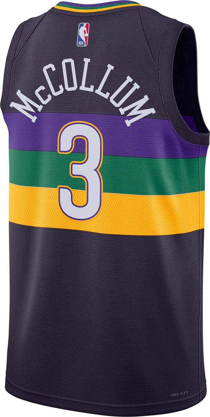 Nike Youth 2022-23 City Edition New Orleans Pelicans CJ McCollum #3 Purple  Cotton T-Shirt