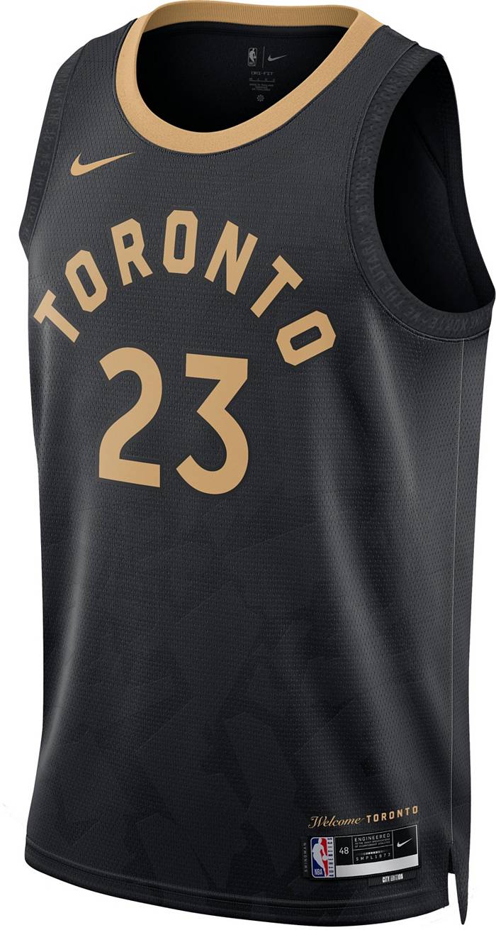 Nike Men's 2022-23 City Edition Toronto Raptors Fred VanVleet #23 Black  Dri-FIT Swingman Jersey