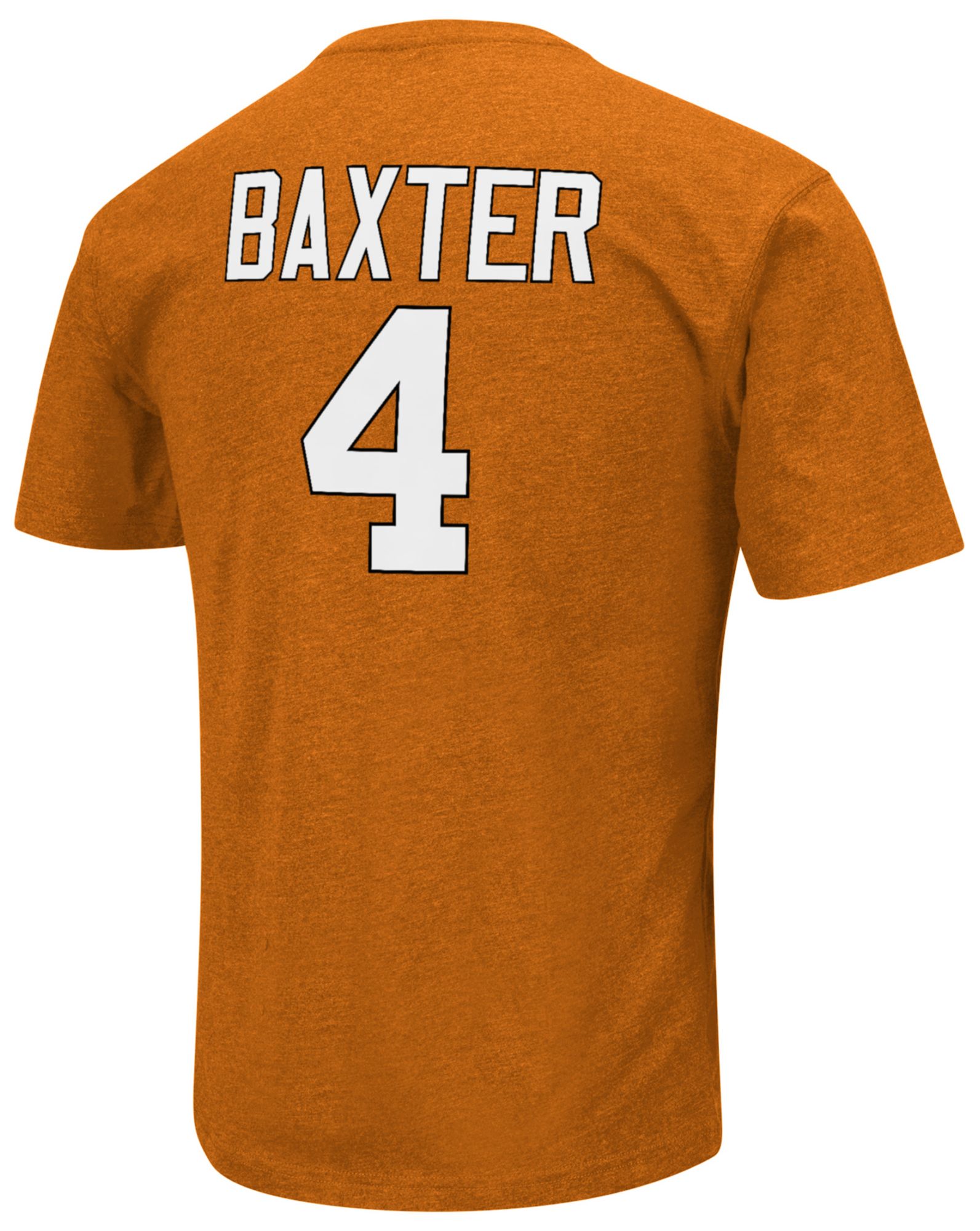 Colosseum Men's Texas Longhorns CJ Baxter #4 Orange T-Shirt product image
