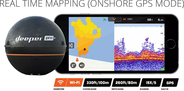  Deeper PRO+ Smart Sonar Castable and Portable WiFi