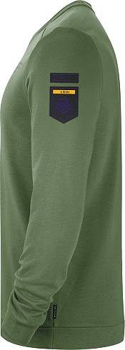 Nike Men's LSU Tigers Green Dri-FIT Military Appreciation Crew Neck Sweatshirt product image