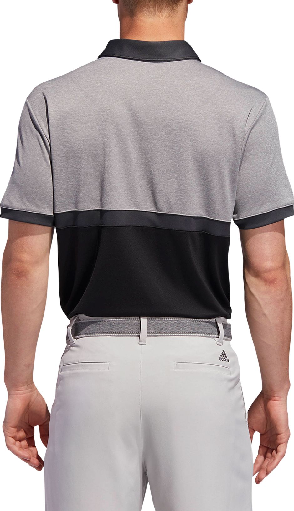 adidas men's drive heather colorblock golf polo