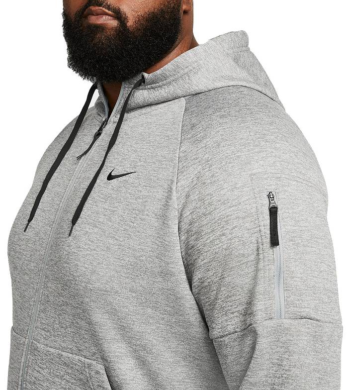 Nike Mens L Therma-Fit Geo-Print Logo Hoodie Sweatshirt Zip Security Pocket