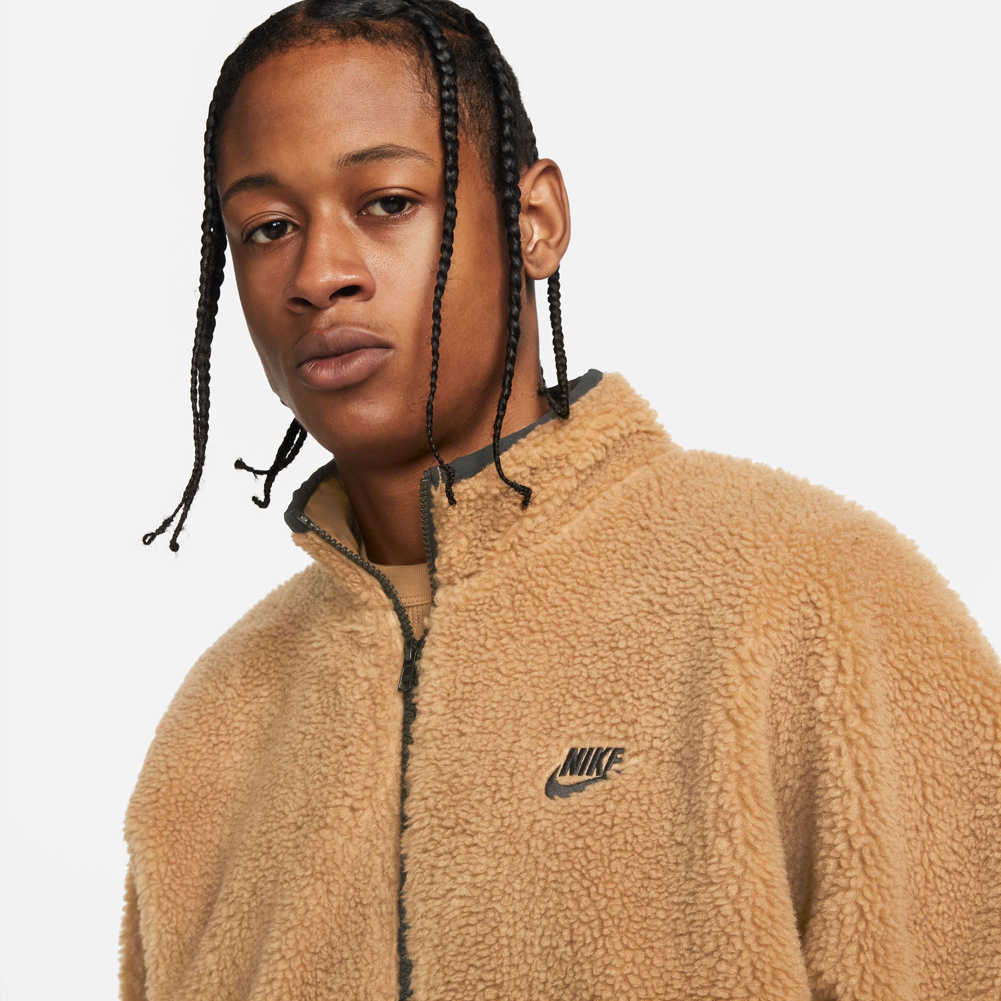 nike men's 1 2 zip anorak club fleece sherpa jacket