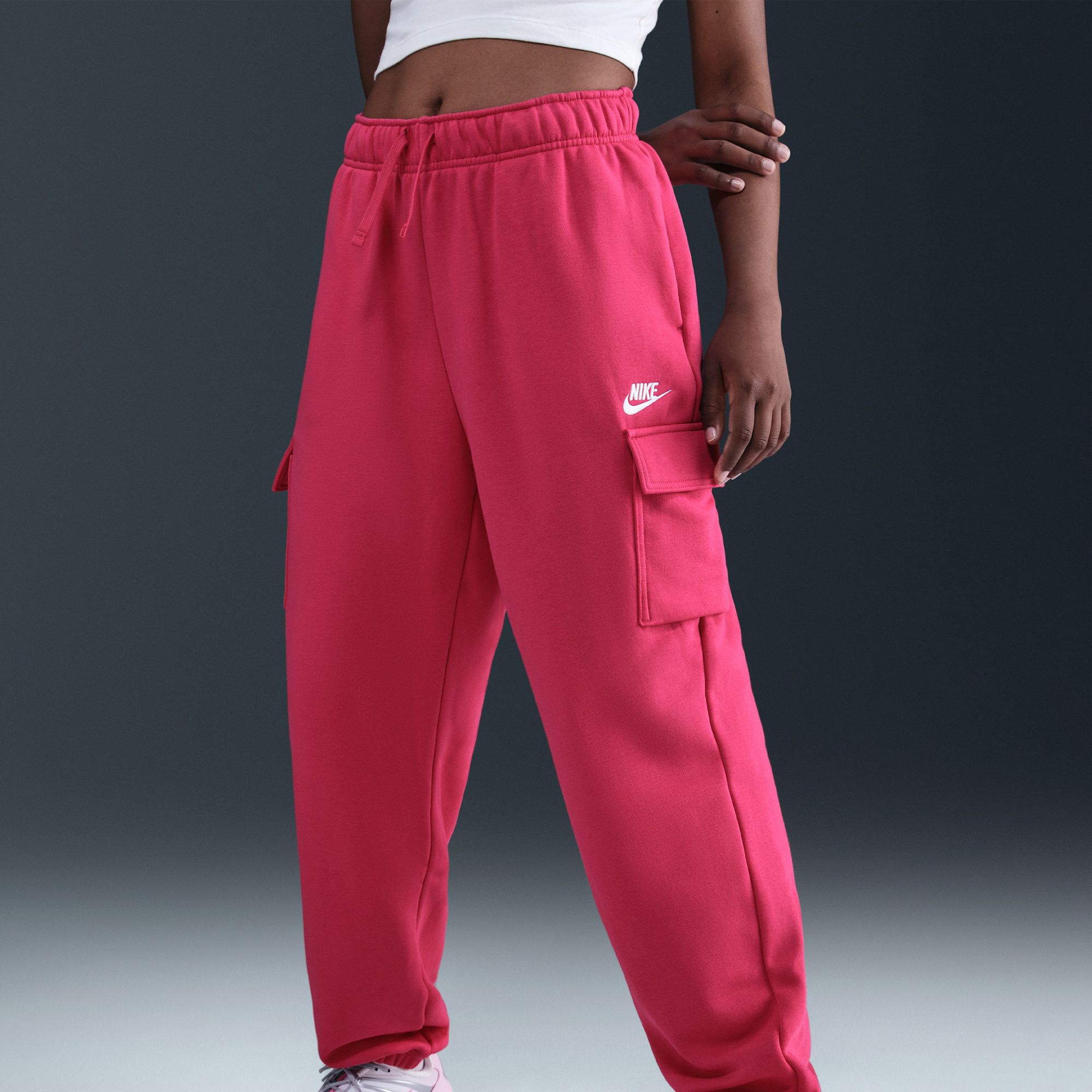 Nike Women's Sportswear Club Fleece Mid-Rise Oversized Cargo Sweatpants product image