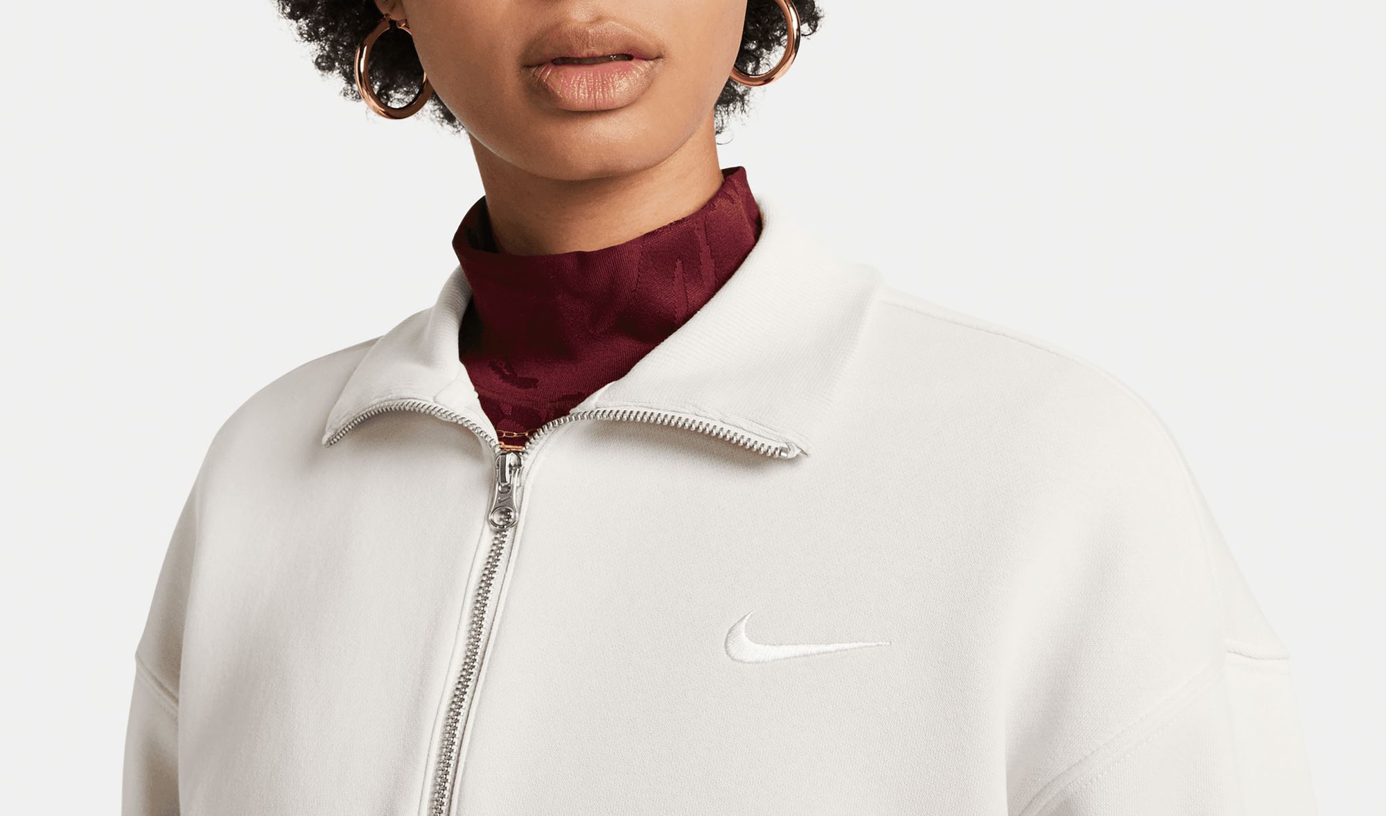 Nike Women's Sportswear Phoenix Fleece Oversized 1/2-Zip Crop Sweatshirt product image