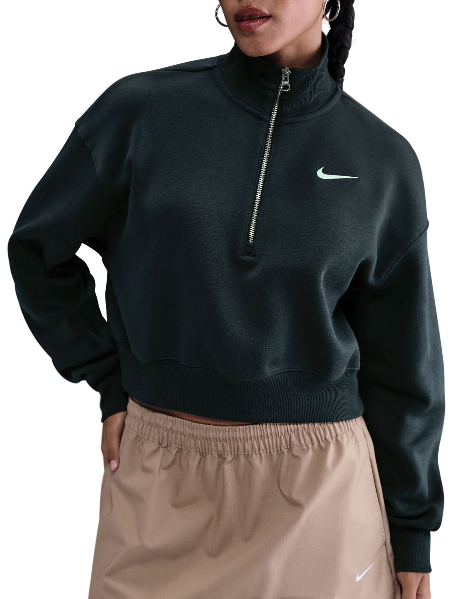 Nike Women's Sportswear Phoenix Fleece Oversized 1/2-Zip Crop Sweatshirt product image