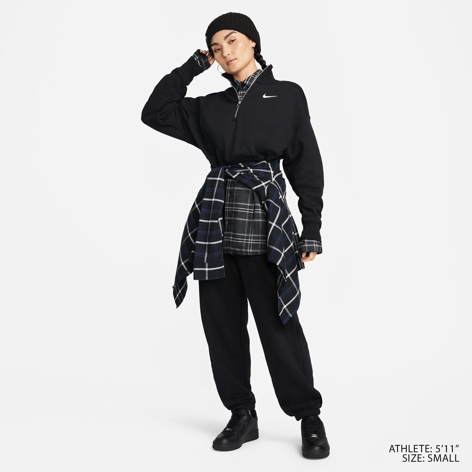 Nike Women's Sportswear Phoenix Fleece Oversized 1/2-Zip Crop Sweatshirt product image