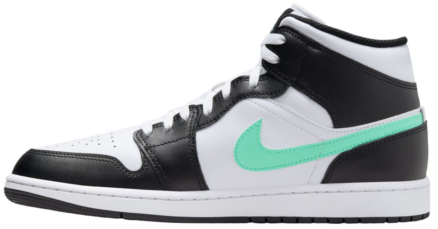 Air Jordan 1 Mid White Green Glow Black 12
