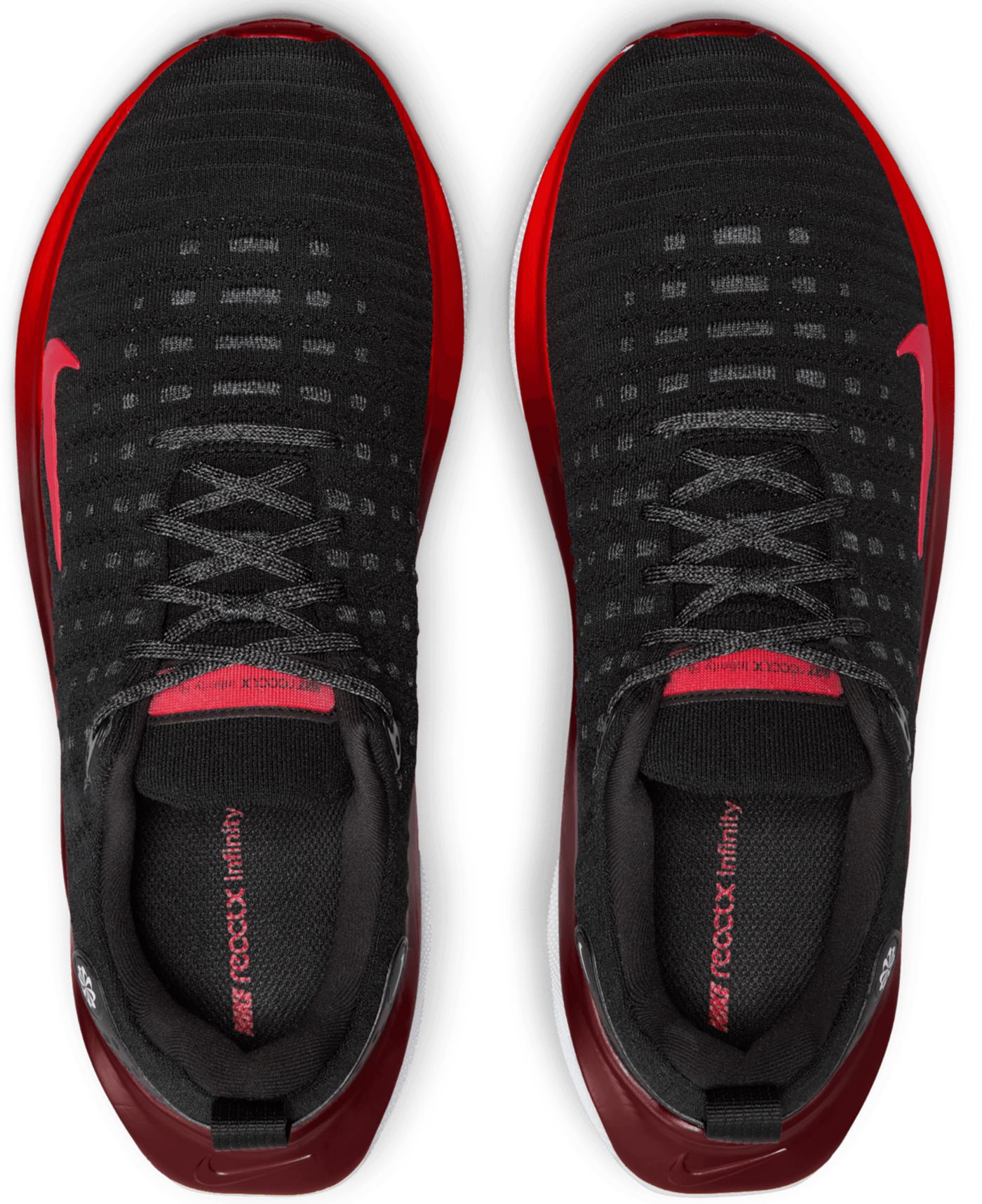 Red black and white nike running shoes online