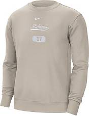 Nike Men's Michigan Wolverines Cream Sportswear Fleece Crew Neck Sweatshirt product image