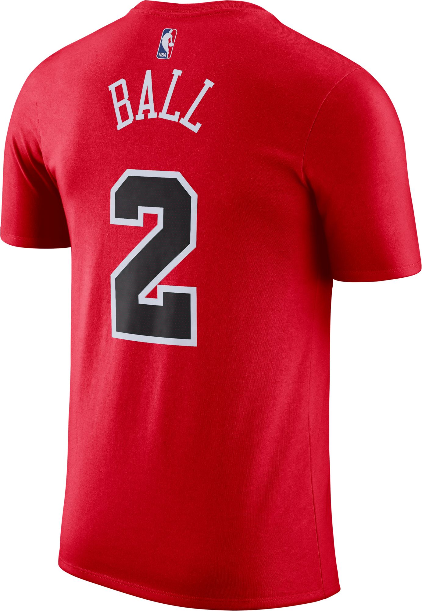 Nike Men's Chicago Bulls Lonzo Ball #2 Red T-Shirt product image