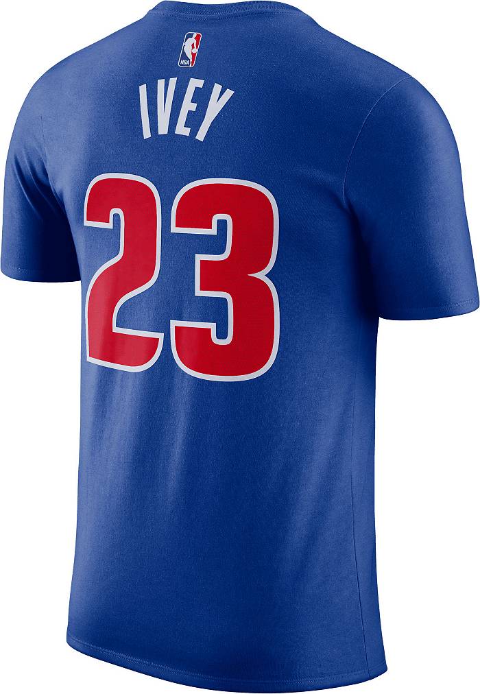 Nike Men's Detroit Pistons Jaden Ivey #23 Blue T-Shirt