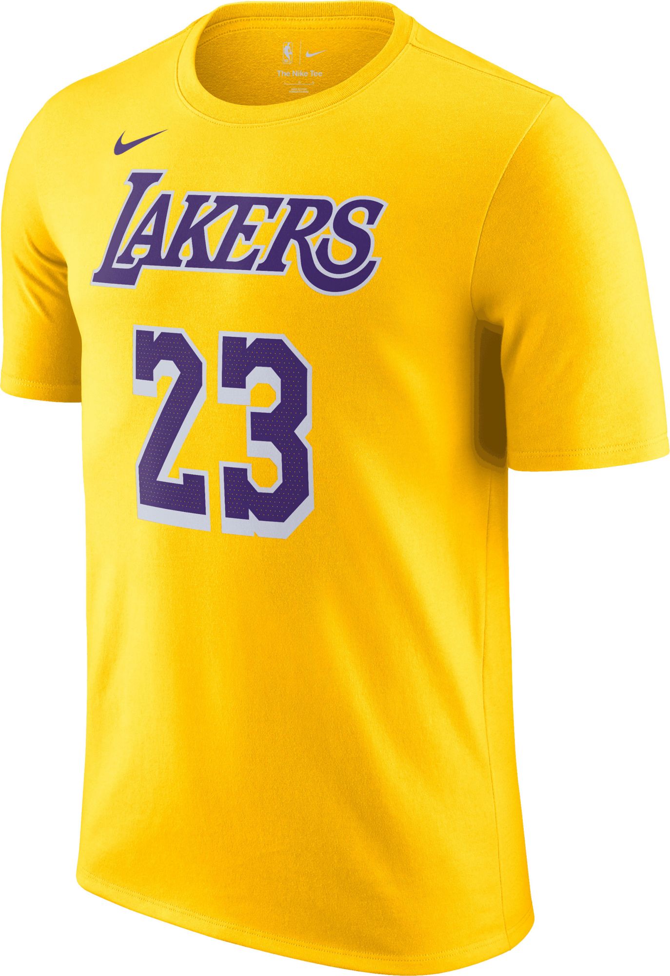 Nike Men's Los Angeles Lakers LeBron James #23 Yellow T-Shirt product image