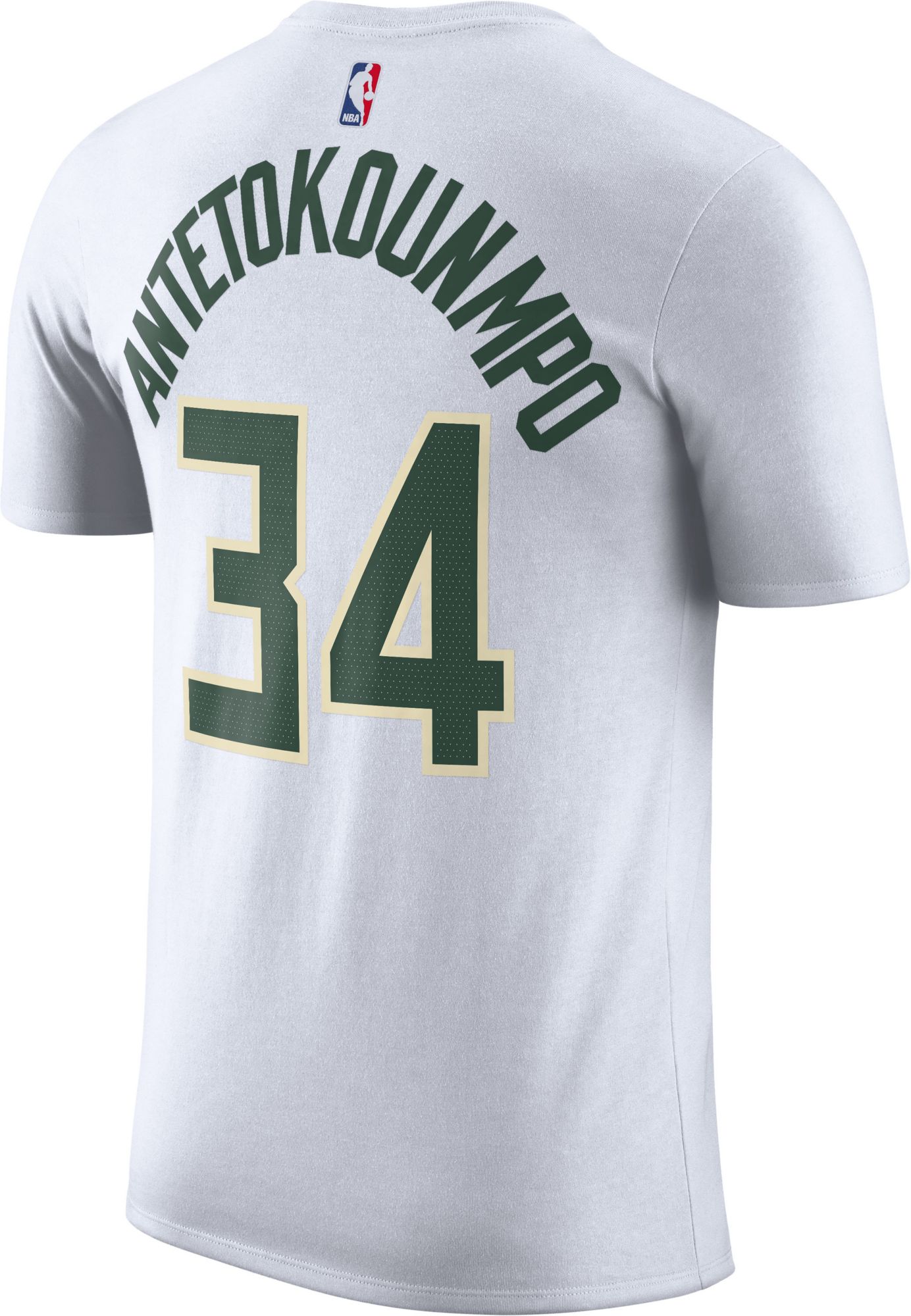Nike Men's Milwaukee Bucks Giannis Antetokounmpo #34 White T-Shirt product image